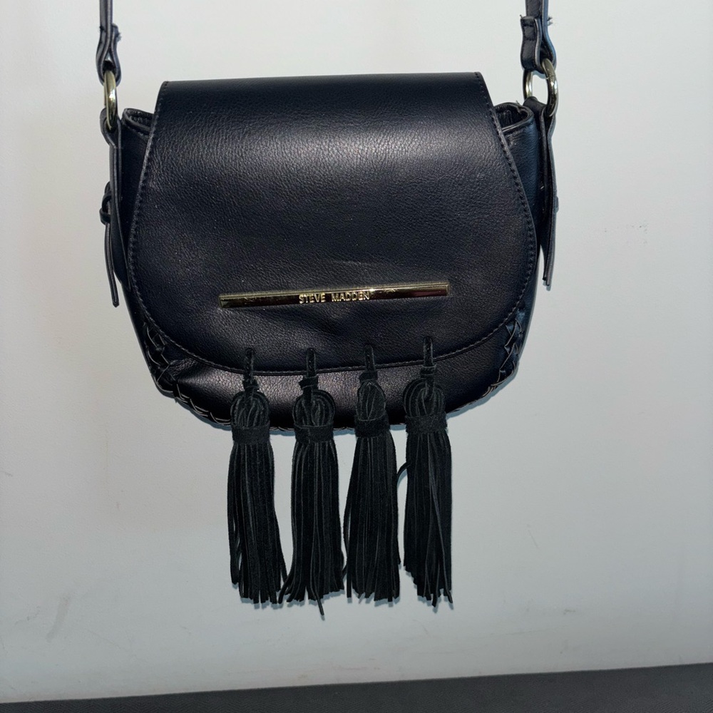 Steve Madden Black Crossbody Bag with Tassels
